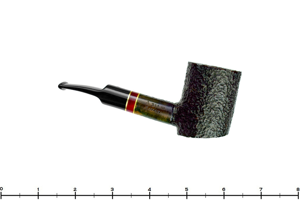 Blue Room Briars is proud to present this Savinelli Saint Nicholas (2016 Make) 311 KS Bent Rusticated Poker (6mm Filter) with Acrylic and Brass Estate Pipe