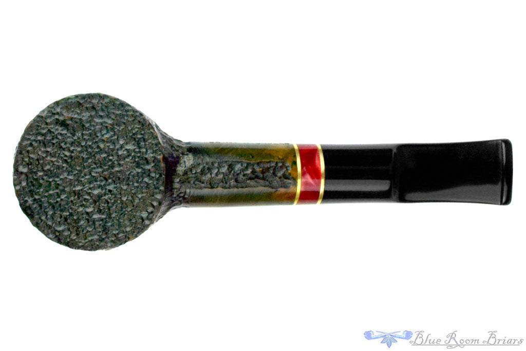 Blue Room Briars is proud to present this Savinelli Saint Nicholas (2016 Make) 311 KS Bent Rusticated Poker (6mm Filter) with Acrylic and Brass Estate Pipe