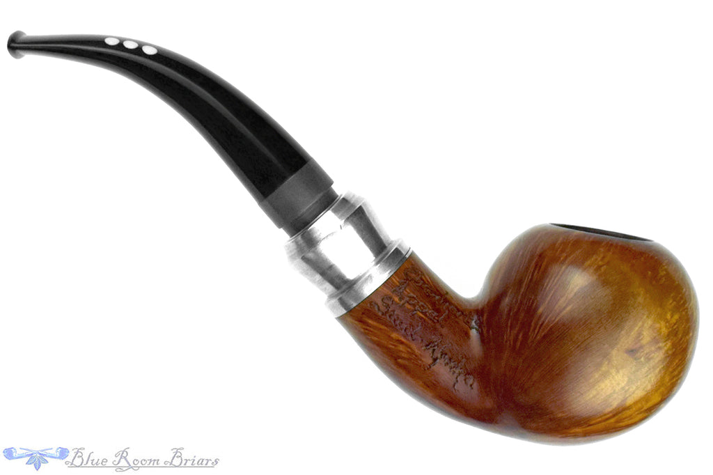 Blue Room Briars is proud to present this Leo Ebenhart Appel Bent Apple (9mm Filter) with Aluminum Estate Pipe