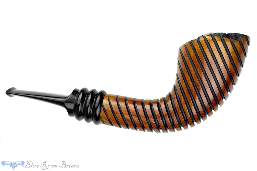 Blue Room Briars is proud to present this Nørding Carved Horn with Plateau Estate Pipe