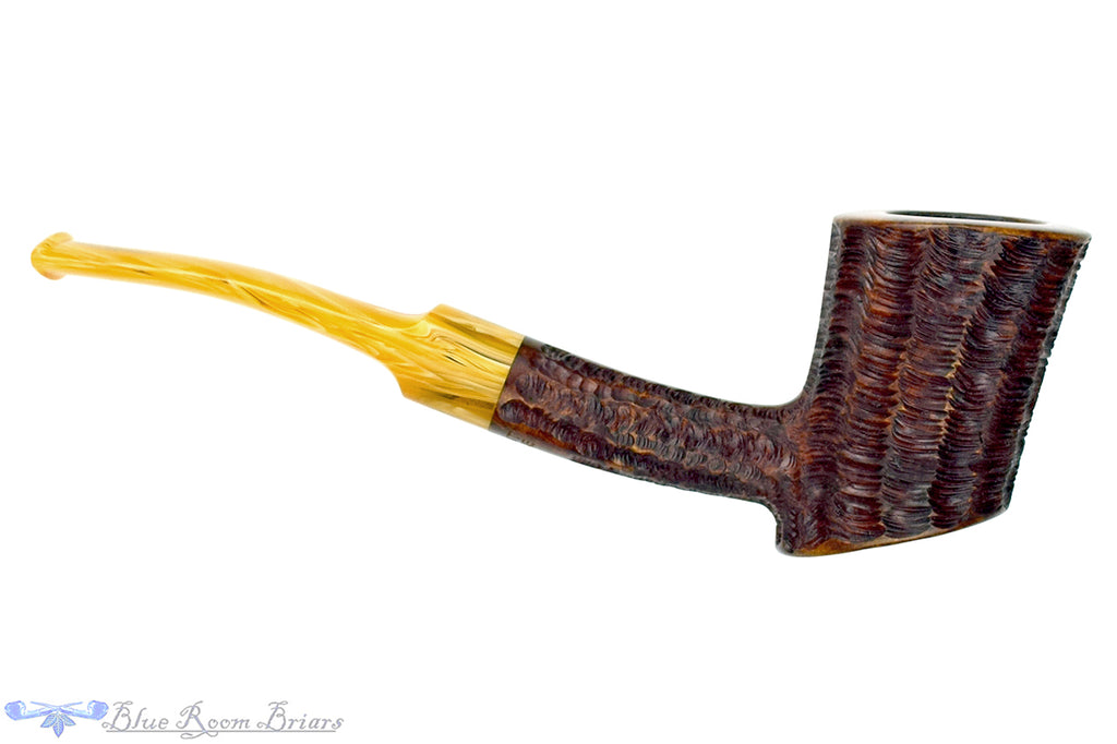 Blue Room Briars is proud to present this C. Kent Joyce Pipe Bent Carved Racing Poker