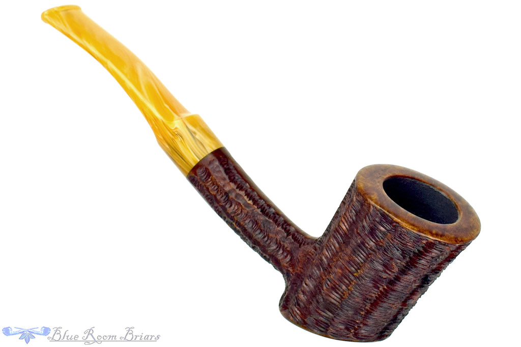 Blue Room Briars is proud to present this C. Kent Joyce Pipe Bent Carved Racing Poker