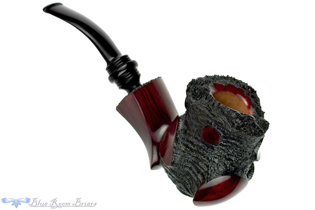 Blue Room Briars is proud to present this Bill Walther Pipe Bent Partial Blast Freehand Urn Sitter with Plateaux