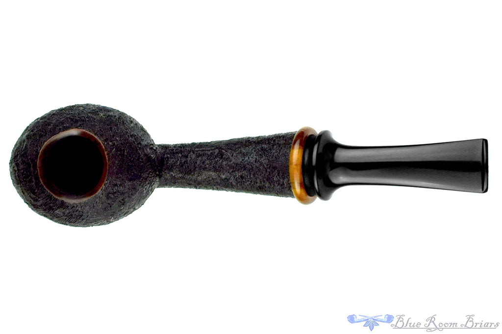 Blue Room Briars is proud to present this Thomas James (2013 Make) Bent Sandblast Danish Apple with Bakelite Estate Pipe