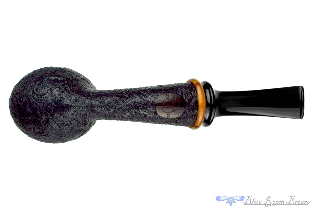 Blue Room Briars is proud to present this Thomas James (2013 Make) Bent Sandblast Danish Apple with Bakelite Estate Pipe
