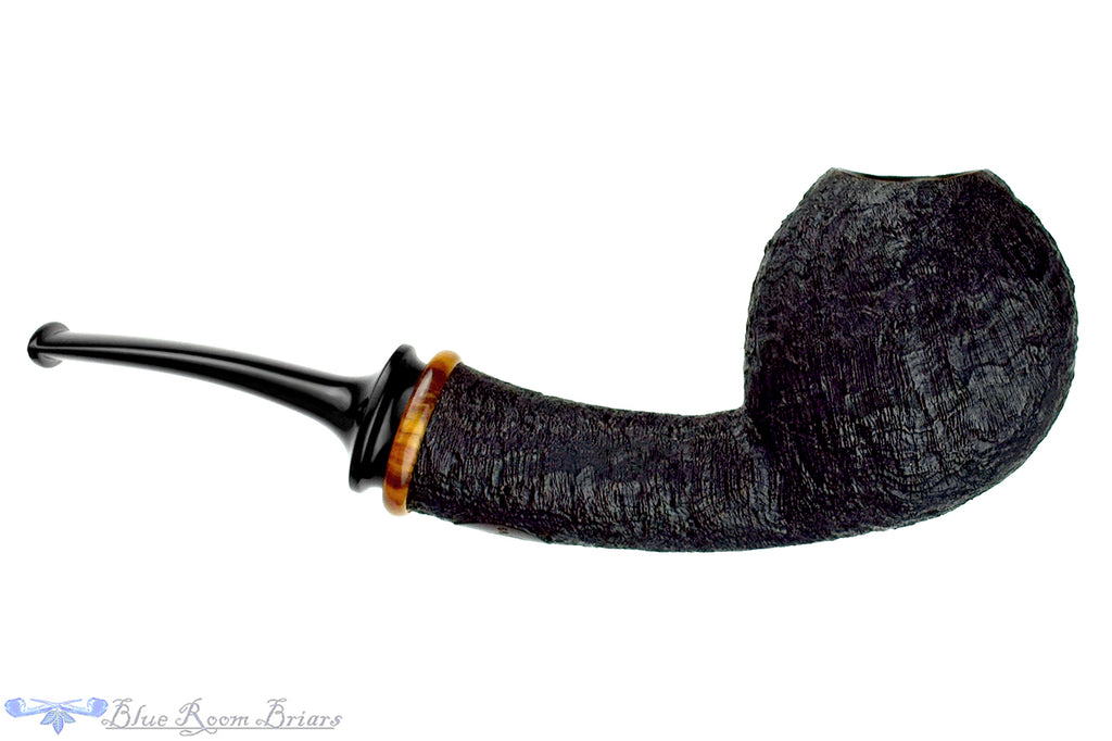 Blue Room Briars is proud to present this Thomas James (2013 Make) Bent Sandblast Danish Apple with Bakelite Estate Pipe