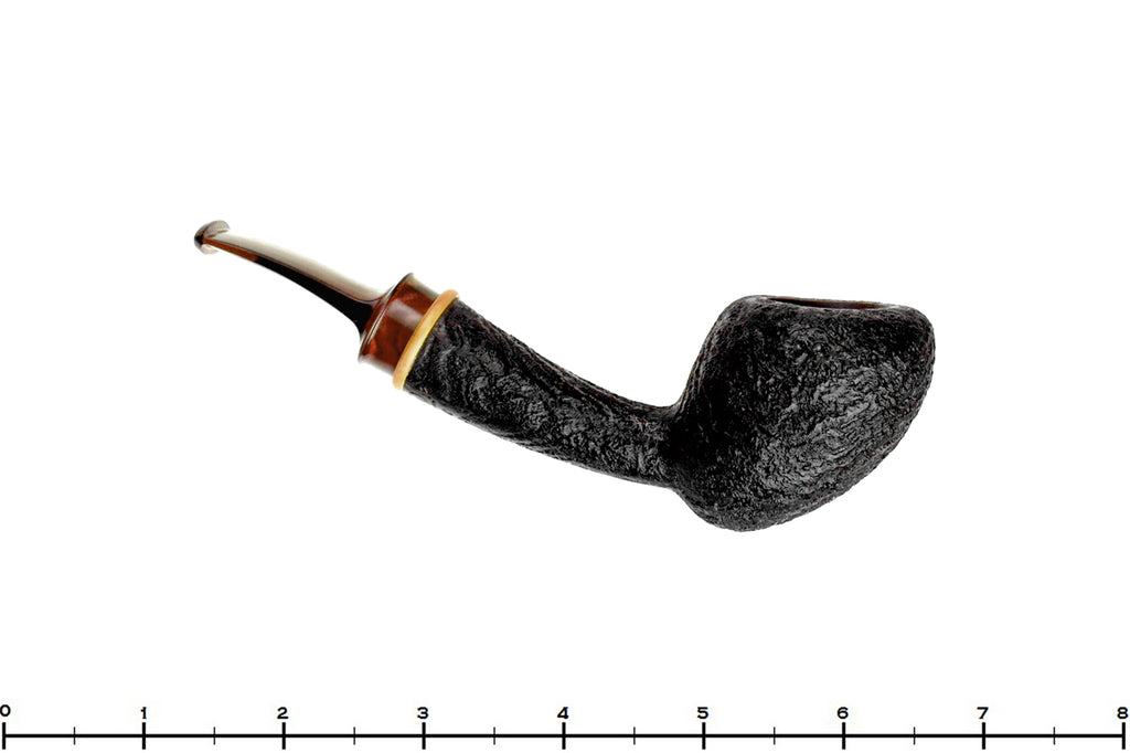 Blue Room Briars is proud to present this Bruce Weaver and Thomas James Collaboration P&T Magazine (2012 Make) Bent Sandblast Strawberry with Boxwood and Brindle Estate Pipe