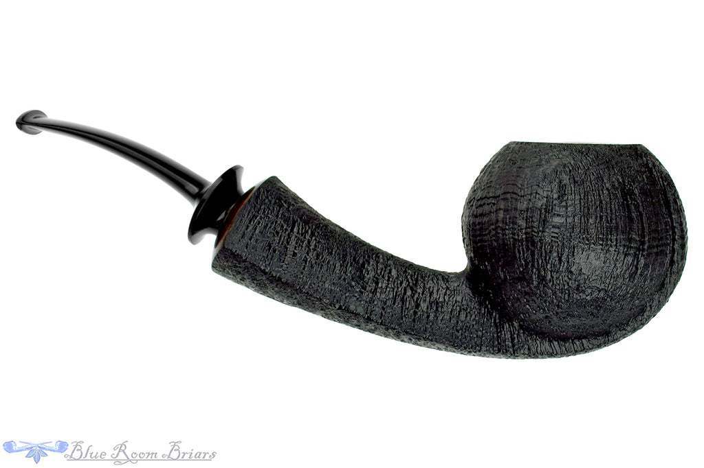 Blue Room Briars is proud to present this David Huber Pipe Large Bent Sandblast Racing Tomato