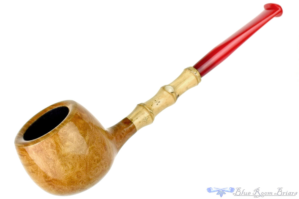 Blue Room Briars is proud to present this Nate King Pipe 878 Natural Crosscut Prince with Bamboo and Bakelite Stem