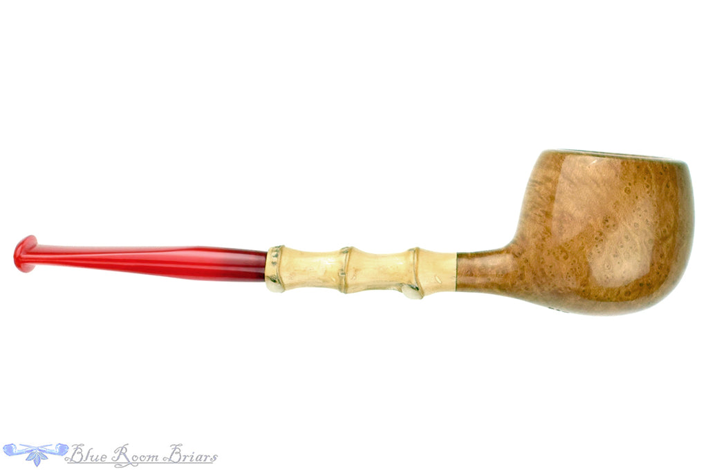 Blue Room Briars is proud to present this Nate King Pipe 878 Natural Crosscut Prince with Bamboo and Bakelite Stem