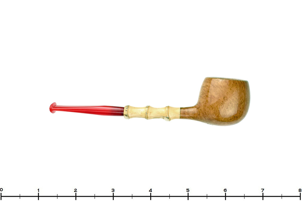 Blue Room Briars is proud to present this Nate King Pipe 878 Natural Crosscut Prince with Bamboo and Bakelite Stem