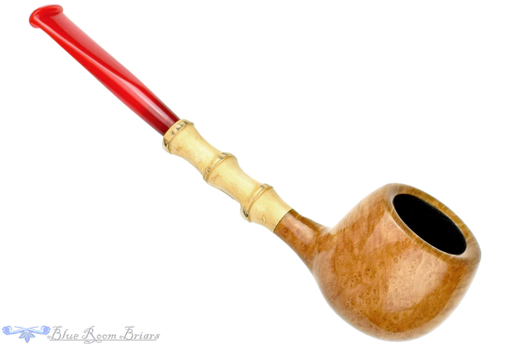 Blue Room Briars is proud to present this Nate King Pipe 878 Natural Crosscut Prince with Bamboo and Bakelite Stem