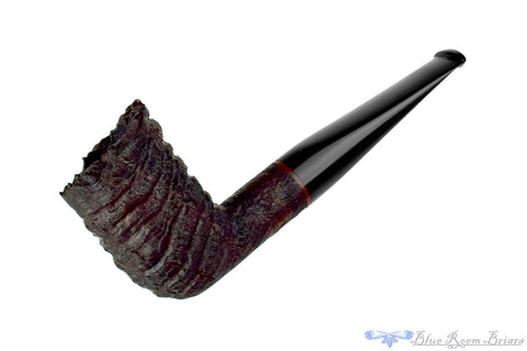 Nate King Pipe 870 Natural Crosscut Sandblast Smitty's Billiard with Jaguar Ebonite Stem