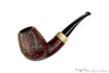 Blue Room Briars is proud to present this GH. Zhang (Sergey Ailarov) Chicago Pipe Show 08 (2024 Make) Bent Contrast Blast Tulip with Horn UNSMOKED Estate Pipe