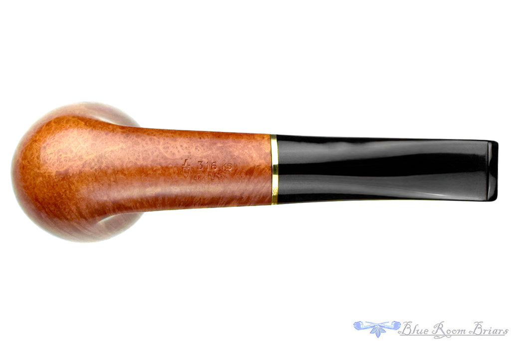 Blue Room Briars is proud to present this Savinelli Chiara 316 KS Bent Scoop Dublin (6mm Filter) with Brass Estate Pipe