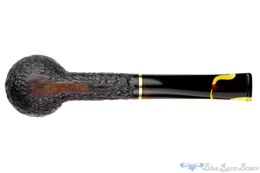 Blue Room Briars is proud to present this Savinelli Oscar Tiger 111 KS Rusticated Billiard (6mm Filter and Adapter) with Brass Estate Pipe