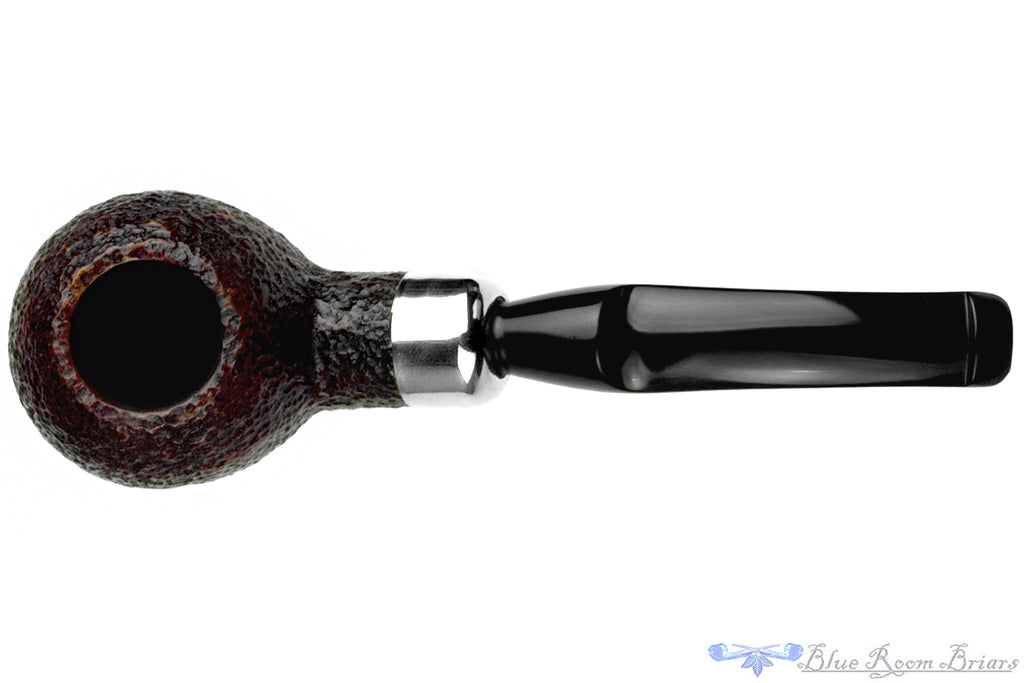 Blue Room Briars is proud to present this Savinelli Dry System 2320 Bent Rusticated Tomato (6mm Filter) with Nickel and Military Mount Estate Pipe