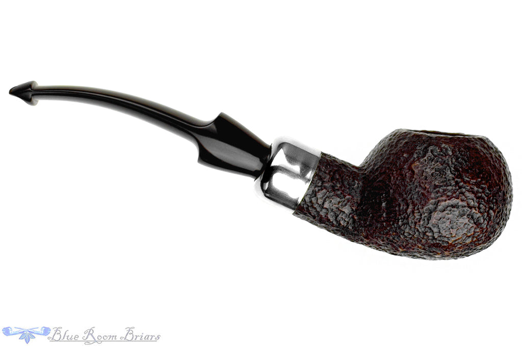 Blue Room Briars is proud to present this Savinelli Dry System 2320 Bent Rusticated Tomato (6mm Filter) with Nickel and Military Mount Estate Pipe
