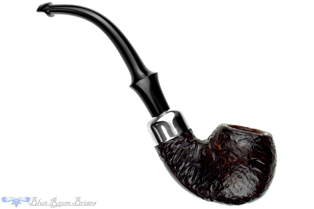 Blue Room Briars is proud to present this Peterson System Standard 302 Bent Rusticated Apple with Nickel Estate Pipe