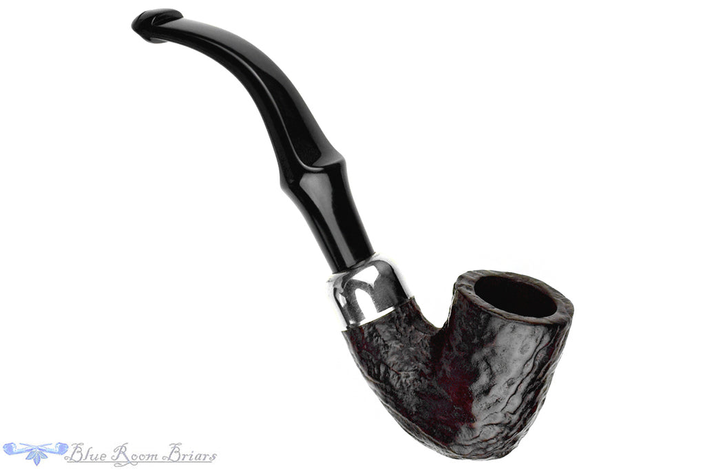 Blue Room Briars is proud to present this Peterson System Standard 313 Sandblast Bent Billiard with Nickel and P-Lip Estate Pipe