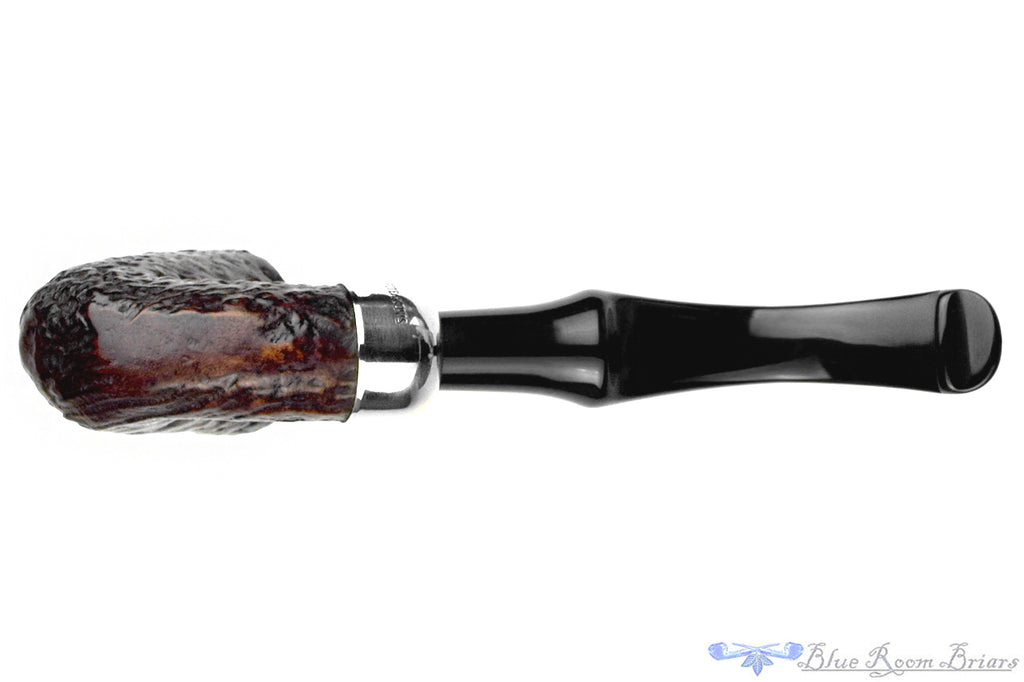 Blue Room Briars is proud to present this Peterson System Standard 313 Sandblast Bent Billiard with Nickel and P-Lip Estate Pipe