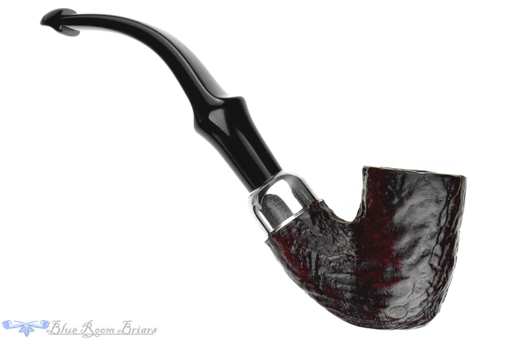 Blue Room Briars is proud to present this Peterson System Standard 313 Sandblast Bent Billiard with Nickel and P-Lip Estate Pipe