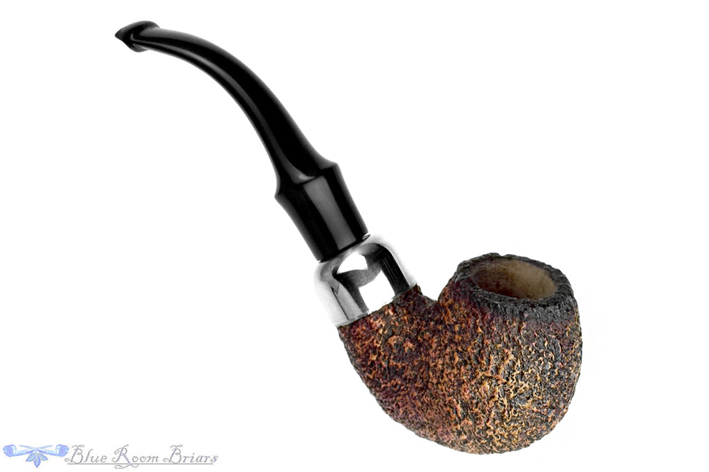 Blue Room Briars is proud to present this Peterson Bent Rusticated Meerschaum Billiard with Nickel and P-Lip Estate Pipe