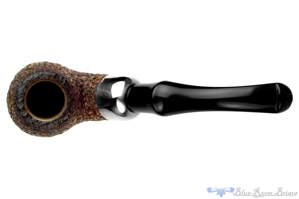Blue Room Briars is proud to present this Peterson Bent Rusticated Meerschaum Billiard with Nickel and P-Lip Estate Pipe