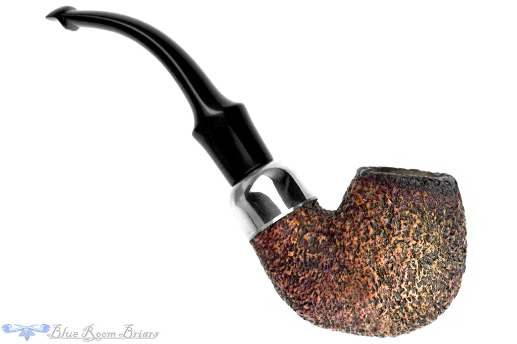 Blue Room Briars is proud to present this Peterson Bent Rusticated Meerschaum Billiard with Nickel and P-Lip Estate Pipe