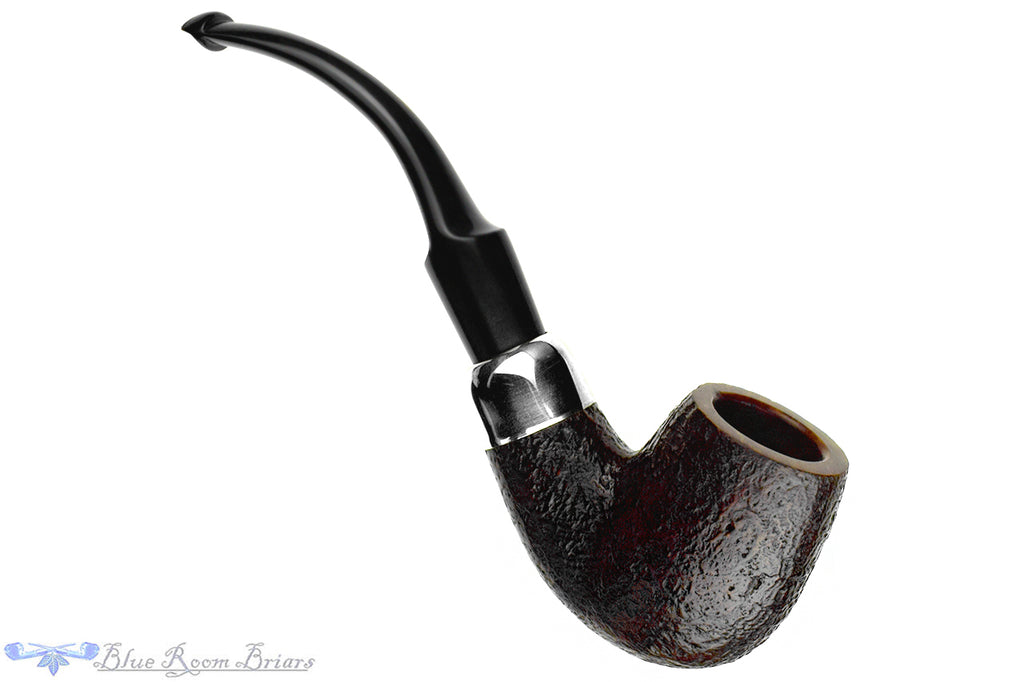 Blue Room Briars is proud to present this Shamrock (Peterson) 307 Sandblast Bent Billiard with Nickel Estate Pipe