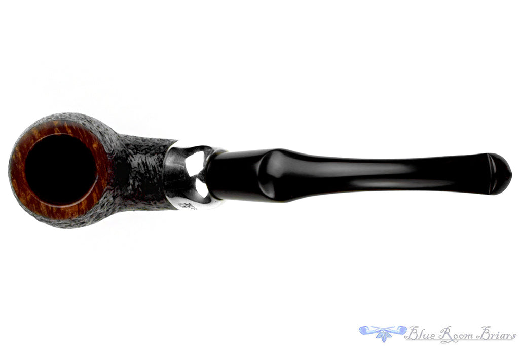 Blue Room Briars is proud to present this Shamrock (Peterson) 307 Sandblast Bent Billiard with Nickel Estate Pipe