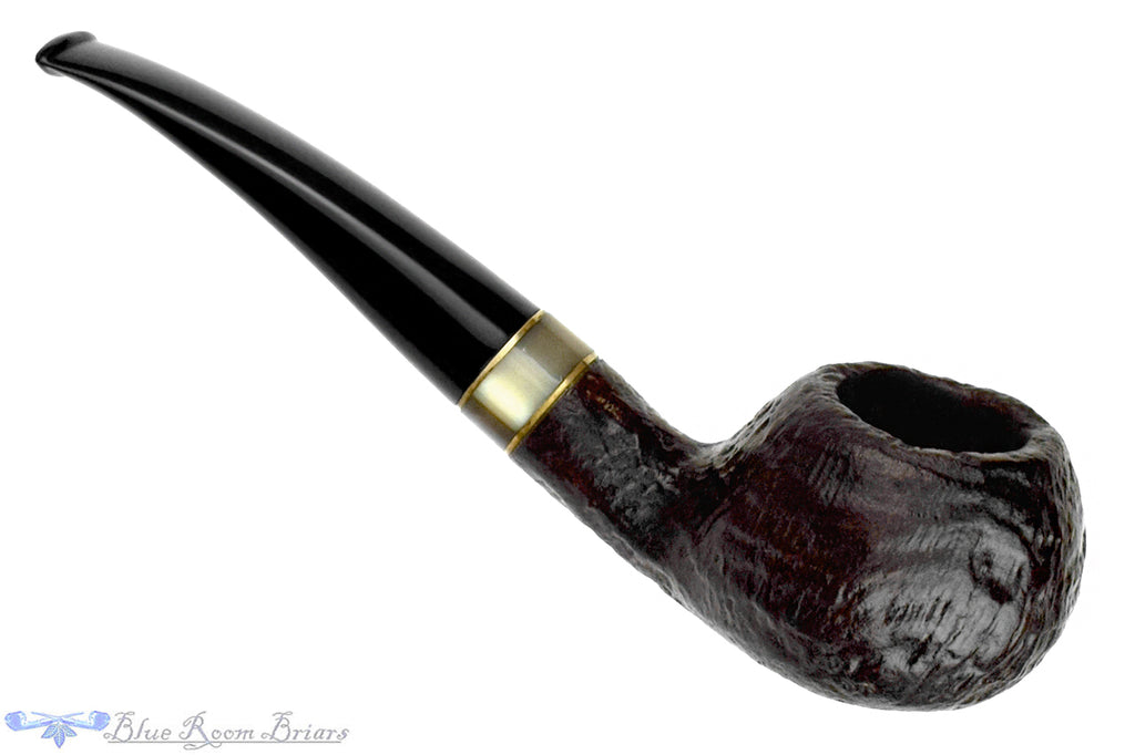 Blue Room Briars is proud to present this Brebbia Sabbiata Brass 8462 Bent Sandblast Tomato with Horn Estate Pipe