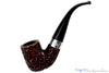 Blue Room Briar is proud to present this Peterson Donegal Rocky 338 Rusticated Bent Billiard with Nickel Estate Pipe