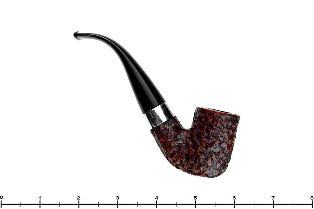 Blue Room Briar is proud to present this Peterson Donegal Rocky 338 Rusticated Bent Billiard with Nickel Estate Pipe