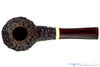 Blue Room Briars is proud to present this Jan Pietenpauw Rusticated Rhodesian Sitter with Warthog Tusk and Brindle Twin Bore Stem Estate Pipe
