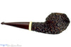 Blue Room Briars is proud to present this Jan Pietenpauw Rusticated Rhodesian Sitter with Warthog Tusk and Brindle Twin Bore Stem Estate Pipe