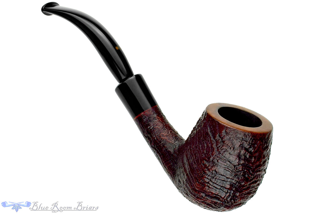 Blue Room Briars is proud to present this Radice Silk Cut Twin Bore Bent Sandblast Billiard with Acrylic Estate Pipe