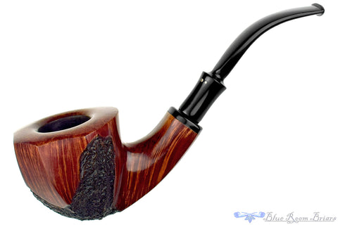 Bari Select Natural Old Briar 964 Chimney Stack Estate Pipe with Brass Repair Band