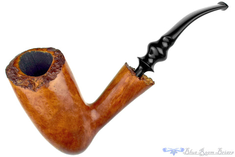 Bari Select Natural Old Briar 964 Chimney Stack Estate Pipe with Brass Repair Band