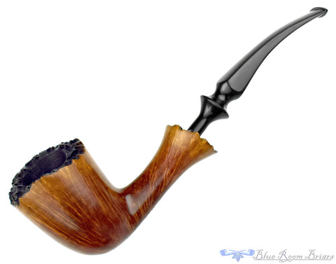 Bari Select Natural Old Briar 964 Chimney Stack Estate Pipe with Brass Repair Band