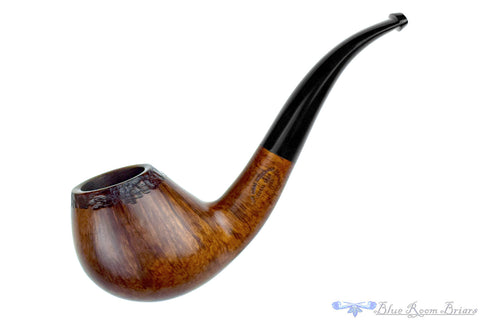 Savinelli Lolita 03 Bent Rusticated Pear (6mm Filter) with Oval Shank and Brass Estate Pipe