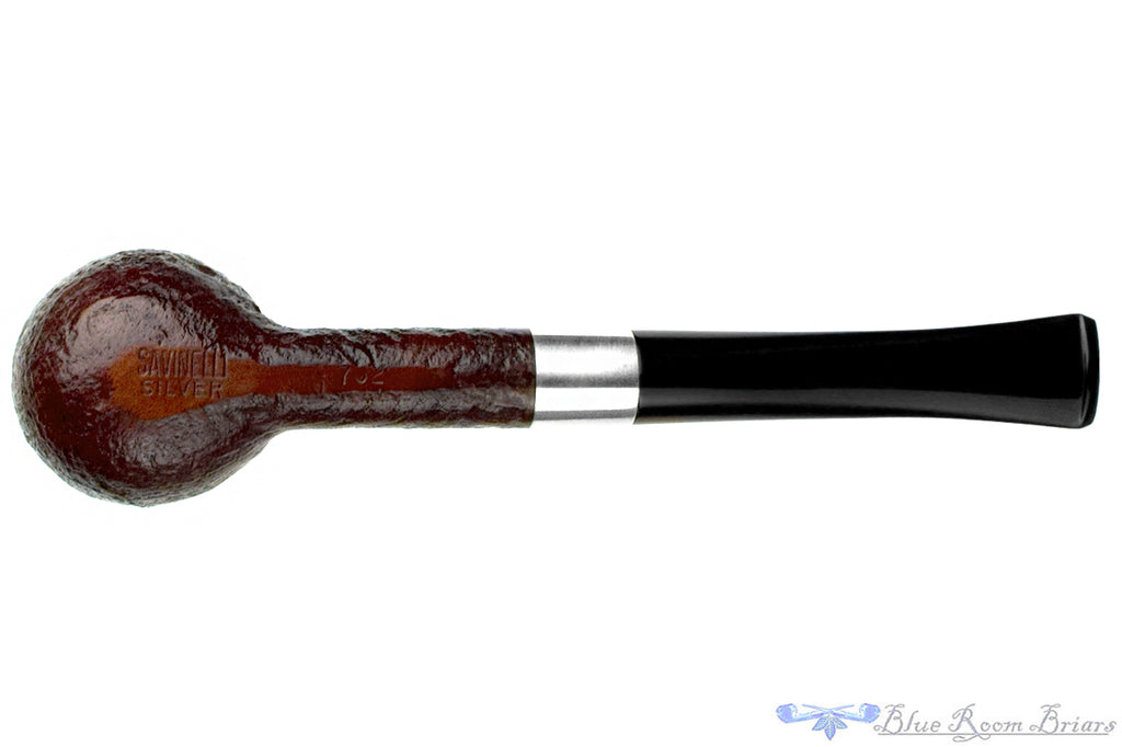 Blue Room Briar is proud to present this Savinelli Silver 702 Sandblast Billiard Estate Pipe