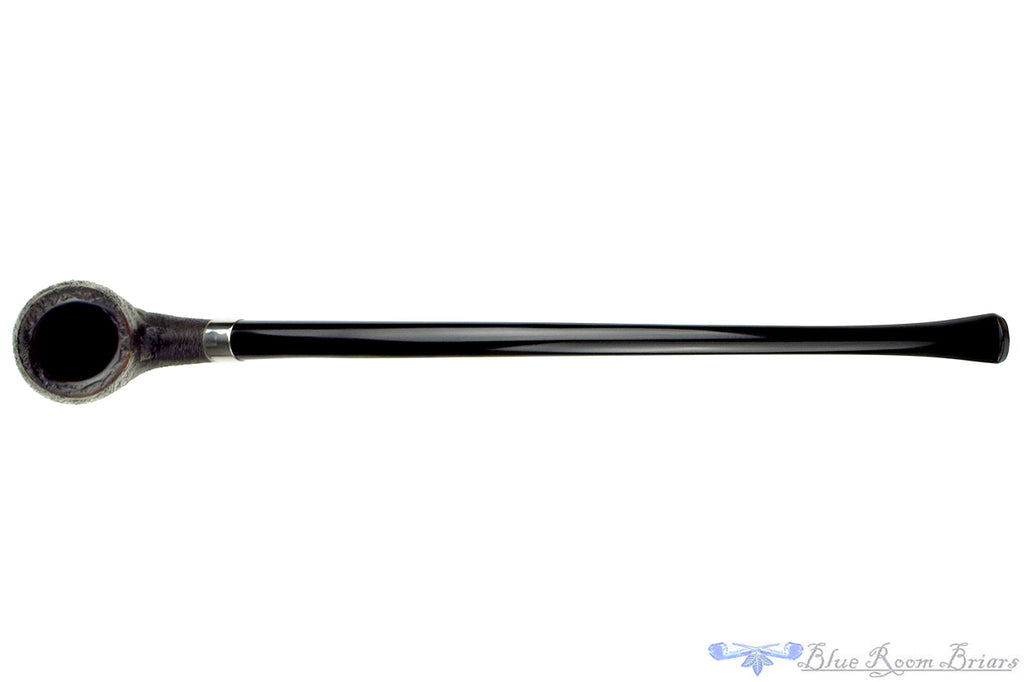 Blue Room Briars is proud to present this Bent Brush Carved Churchwarden with Repair Band Estate Pipe