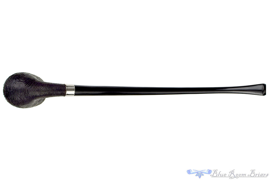 Blue Room Briars is proud to present this Bent Brush Carved Churchwarden with Repair Band Estate Pipe