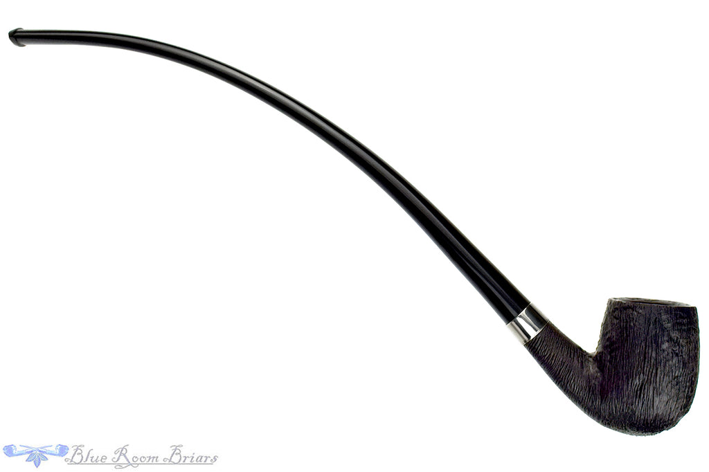 Blue Room Briars is proud to present this Bent Brush Carved Churchwarden with Repair Band Estate Pipe