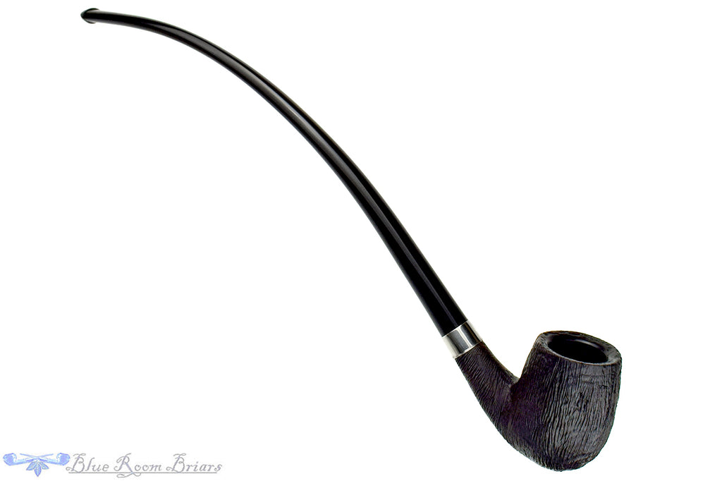 Blue Room Briars is proud to present this Bent Brush Carved Churchwarden with Repair Band Estate Pipe