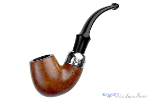 Savinelli Lolita 03 Bent Rusticated Pear (6mm Filter) with Oval Shank and Brass Estate Pipe