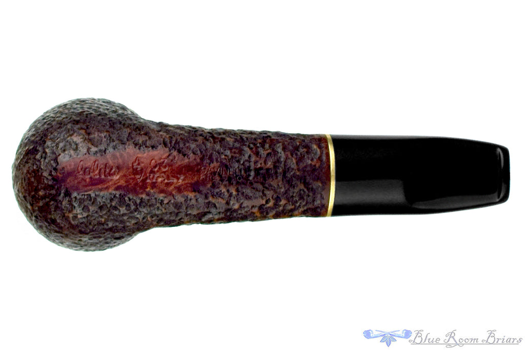 Blue Room Briars is proud to present this Savinelli Lolita 03 Bent Rusticated Pear (6mm Filter) with Oval Shank and Brass Estate Pipe