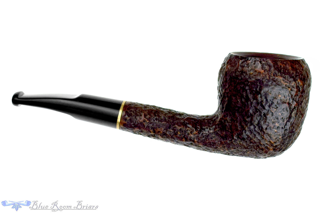 Blue Room Briars is proud to present this Savinelli Lolita 03 Bent Rusticated Pear (6mm Filter) with Oval Shank and Brass Estate Pipe