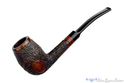 Savinelli Lolita 03 Bent Rusticated Pear (6mm Filter) with Oval Shank and Brass Estate Pipe